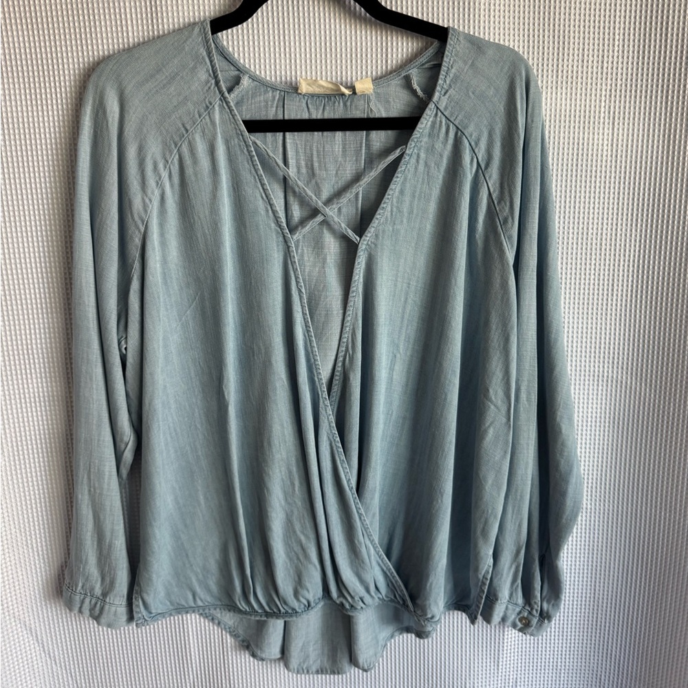 Denim Long Sleeve Top